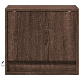 Berkfield Wall-Mounted Bedside Cabinets With Led Lights 2 Pcs Brown Oak - thumbnail 6