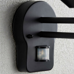 2 Pack Ip44 Outdoor Wall Lamp Matt Black Steel Modern Pir Lantern Porch Curved - thumbnail 5