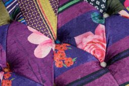 Multicoloured Patchwork Fabric 2 + 2 Seater Chesterfield Sofa Set For Living Room Portofino - thumbnail 4
