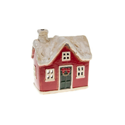 Village Pottery Christmas Traditional House Tea Light Holder - image 1