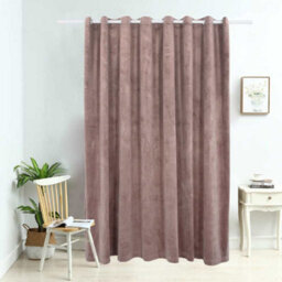 Berkfield Blackout Curtain With Metal Rings Velvet Antique Pink 290X245 Cm