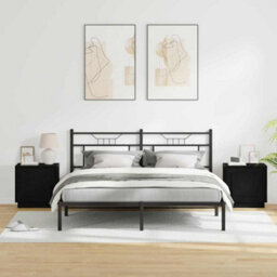Berkfield Modern Bedside Cabinets With Led Lights 2 Pcs Black Oak 44X34,5X45 Cm - thumbnail 4