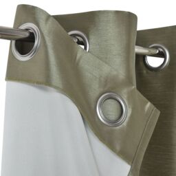 Morea Light Green Plain Woven Lined Eyelet Curtain (W)117Cm (L)137Cm, Pair - thumbnail 4