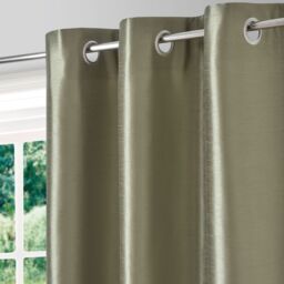 Morea Light Green Plain Woven Lined Eyelet Curtain (W)117Cm (L)137Cm, Pair - thumbnail 3