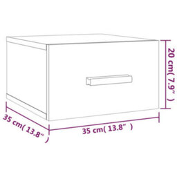 Berkfield Wall-Mounted Bedside Cabinet Concrete Grey 35X35X20 Cm - thumbnail 9