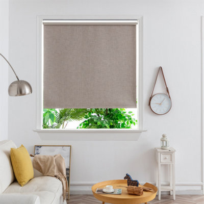 GoodHome Novan Cordless Taupe Blackout Roller Blind (W)180Cm (L)180Cm - image 1