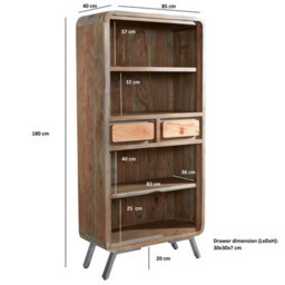 Buttercup Farm Aspen Large Bookcase - Metal/wood - L40 X W85 X H180 Cm - thumbnail 5