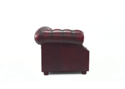 Chesterfield 3 Seater Oxblood Red Leather Sofa Bespoke In Buckingham Style - thumbnail 4
