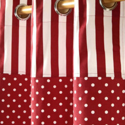 Homescapes Polka Dots Red Ready Made Eyelet Curtain Pair, 137 X 228 Cm Drop - thumbnail 3