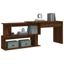Vidaxl Corner Desk Brown Oak 200X50X76 Cm Engineered Wood - thumbnail 4