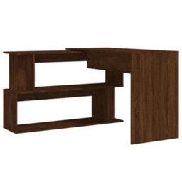 Vidaxl Corner Desk Brown Oak 200X50X76 Cm Engineered Wood - thumbnail 6