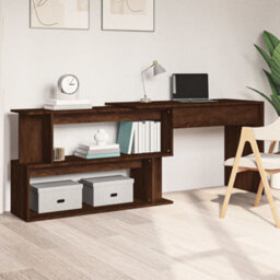 Vidaxl Corner Desk Brown Oak 200X50X76 Cm Engineered Wood