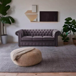 Chesterfield 3 Seater Shelly Amethyst Leather Sofa Bespoke In Classic Style - thumbnail 2