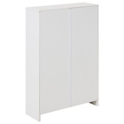 Wyld And Coco Brightnest Slim 2-Compartment Shoe Cabinet White Mdf Wall-Mountable Hallway Organizer 53 X 18 X 75 Cm - thumbnail 6