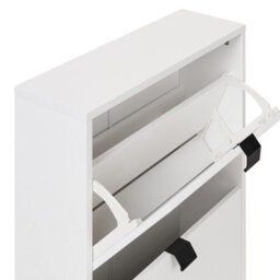 Wyld And Coco Brightnest Slim 2-Compartment Shoe Cabinet White Mdf Wall-Mountable Hallway Organizer 53 X 18 X 75 Cm - thumbnail 7