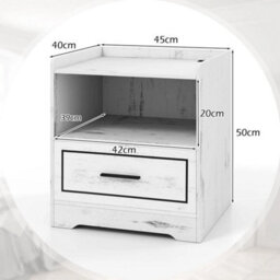 Living Room Modern Sofa Side End Table With Open Shelf & Drawer - thumbnail 2