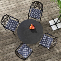 Outsunny Set Of 4 Outdoor Seat Cushion With Ties, For Garden Furniture, Blue - thumbnail 7