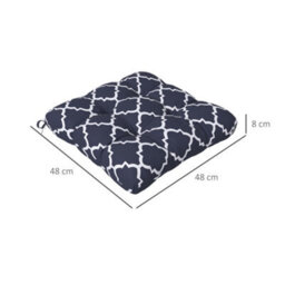Outsunny Set Of 4 Outdoor Seat Cushion With Ties, For Garden Furniture, Blue - thumbnail 3