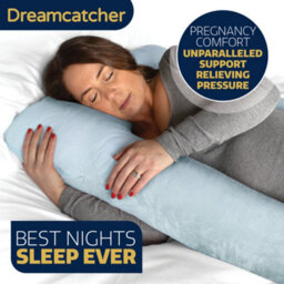 Dreamcatcher Blue Pregnancy Pillow, U Shaped Shredded Memory Foam Maternity Cushion Machine Washable & Removable Velvet Cover - thumbnail 4