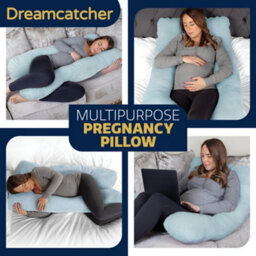 Dreamcatcher Blue Pregnancy Pillow, U Shaped Shredded Memory Foam Maternity Cushion Machine Washable & Removable Velvet Cover - thumbnail 6