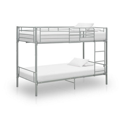 Walplus Bunk Bed Without Mattress Grey Metal 90X200 Cm - image 1