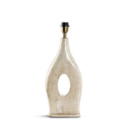 Large Cream White Wash Wooden Table Lamp With Black Fabric Shade For Living Room Or Bedroom 76X40X40Cm - thumbnail 2
