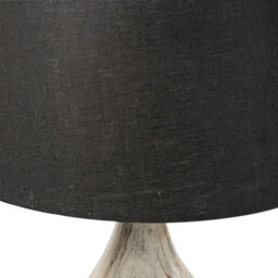 Large Cream White Wash Wooden Table Lamp With Black Fabric Shade For Living Room Or Bedroom 76X40X40Cm - thumbnail 3