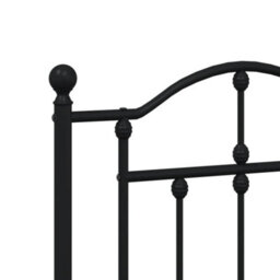 Berkfield Metal Bed Frame With Headboard And Footboard Black 183X213 Cm - thumbnail 8