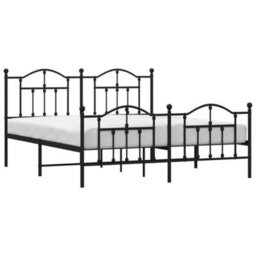 Berkfield Metal Bed Frame With Headboard And Footboard Black 183X213 Cm - thumbnail 3
