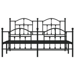 Berkfield Metal Bed Frame With Headboard And Footboard Black 183X213 Cm - thumbnail 5