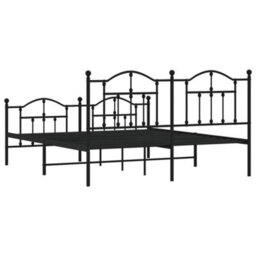 Berkfield Metal Bed Frame With Headboard And Footboard Black 183X213 Cm - thumbnail 7