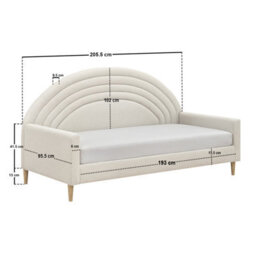 Flair Noa Rainbow Day Bed Beige Teddy Fabric - thumbnail 5