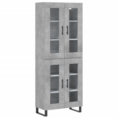 Berkfield Elegant Highboard Concrete Grey 69.5X34X180 Cm Engineered Wood - image 1
