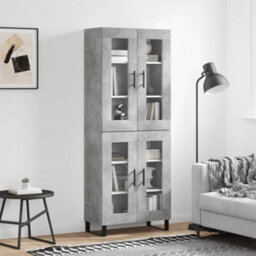 Berkfield Elegant Highboard Concrete Grey 69.5X34X180 Cm Engineered Wood - thumbnail 2