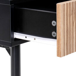 Beliani Console Table Blythe Natural Ash Wood Black - thumbnail 8