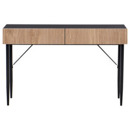 Beliani Console Table Blythe Natural Ash Wood Black - thumbnail 6
