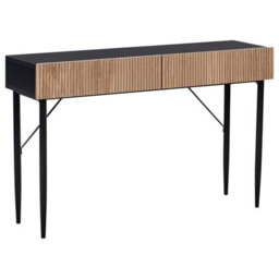 Beliani Console Table Blythe Natural Ash Wood Black