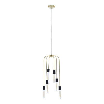 Orsina 6 Bulb Gold Finish Pendant Light, Contemporary Adjustable Multi-Arm Light Fixture, Ceiling Light - image 1