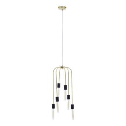 Orsina 6 Bulb Gold Finish Pendant Light, Contemporary Adjustable Multi-Arm Light Fixture, Ceiling Light - thumbnail 1