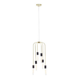 Orsina 6 Bulb Gold Finish Pendant Light, Contemporary Adjustable Multi-Arm Light Fixture, Ceiling Light - thumbnail 2