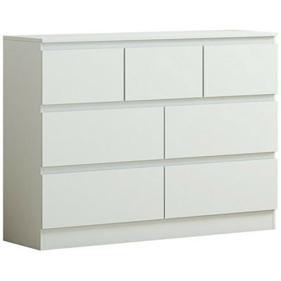 SquareBoxx Keaton Matt White 7 Drawer Double Freestanding Chest Of Drawers (40 X 81 X 106Cm - D X H X W) - image 1