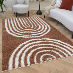 The Rugs Moodi Shaggy Terra Tawny Rug Runner Scandinavian Thick High Pile For Living Rooms, Bedrooms, Hallways, Kitchens - thumbnail 7