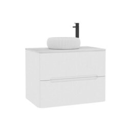 Royal Bathrooms Venice 700mm Gloss White Wall Mounted Bathroom Countertop Vanity Unit 2 Drawer With Milan Basin - thumbnail 7