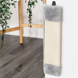 Petlicity Corner Cat Scratch Post Grey Sisal Wall Mounted Scratcher Furniture Protector With Fixings - thumbnail 8