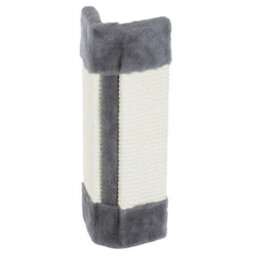 Petlicity Corner Cat Scratch Post Grey Sisal Wall Mounted Scratcher Furniture Protector With Fixings - thumbnail 3