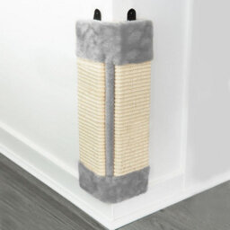 Petlicity Corner Cat Scratch Post Grey Sisal Wall Mounted Scratcher Furniture Protector With Fixings - thumbnail 7