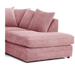 Hannah Jumbo Cord 4 Seater Right Hand Facing Corner Sofa Pink - thumbnail 3