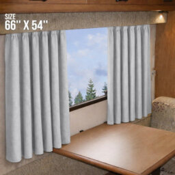 Oxford Homeware Eyelet Silver Linen Effect Curtains Fully Lined 100% Blackout Thermal Insulated Curtain Pair (W)168Cmx(L)137Cm - thumbnail 2