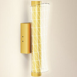 Homcom Led Wall Lamp 2 Pack, Modern Indoor Geometric Wall Light, Gold Tone - thumbnail 2