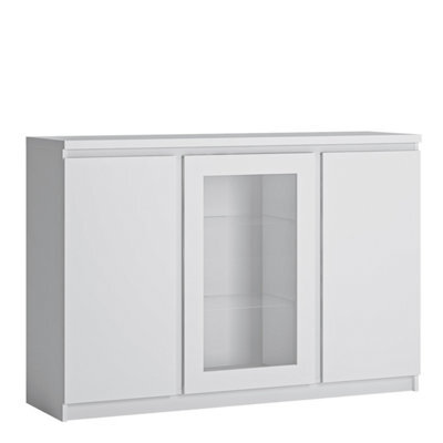 Furniture To Go Fribo 3 Door Sideboard (Glazed Centre) In White - image 1